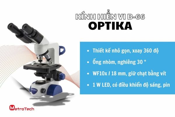 Kính hiển vi sinh học 2 mắt – B-66 – Optika