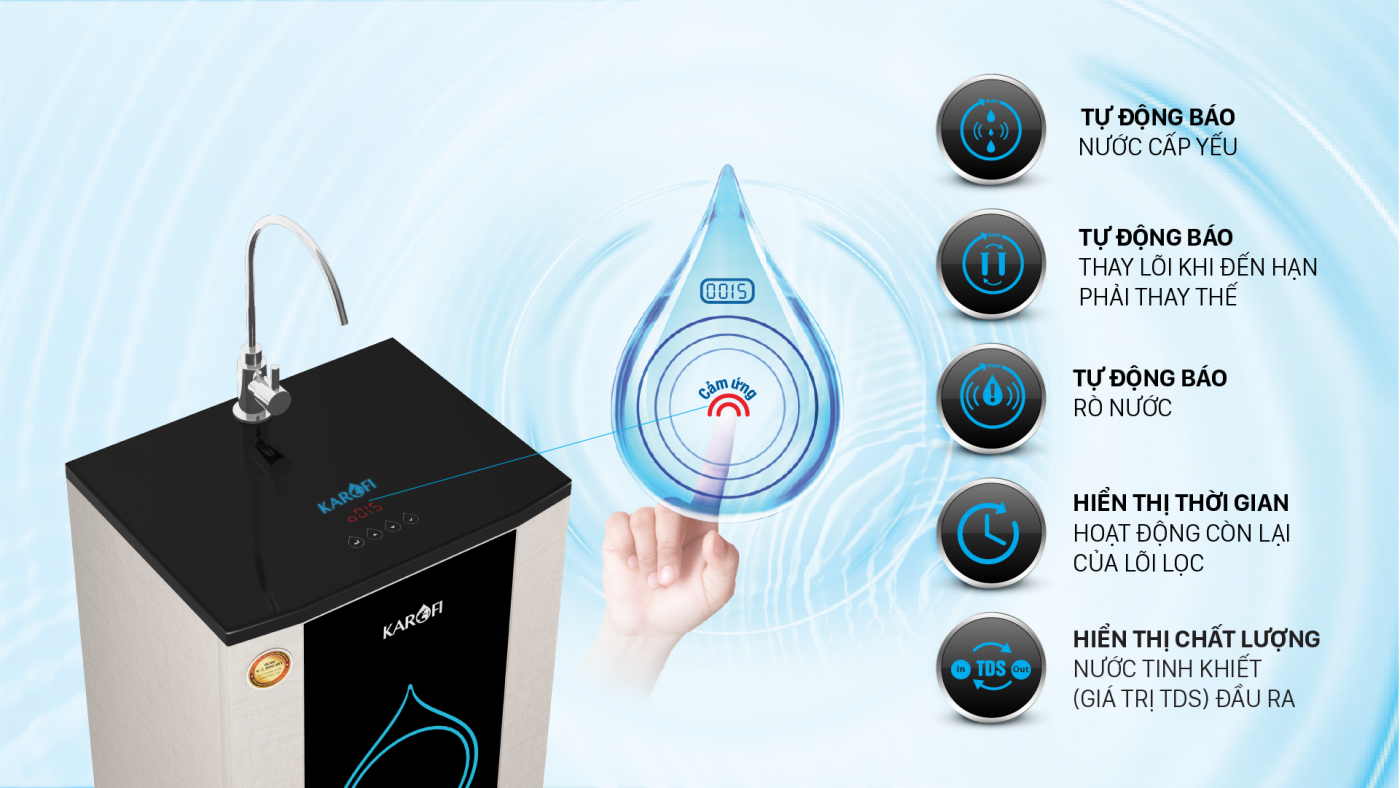Máy lọc nước có hiển thị chỉ số TDS