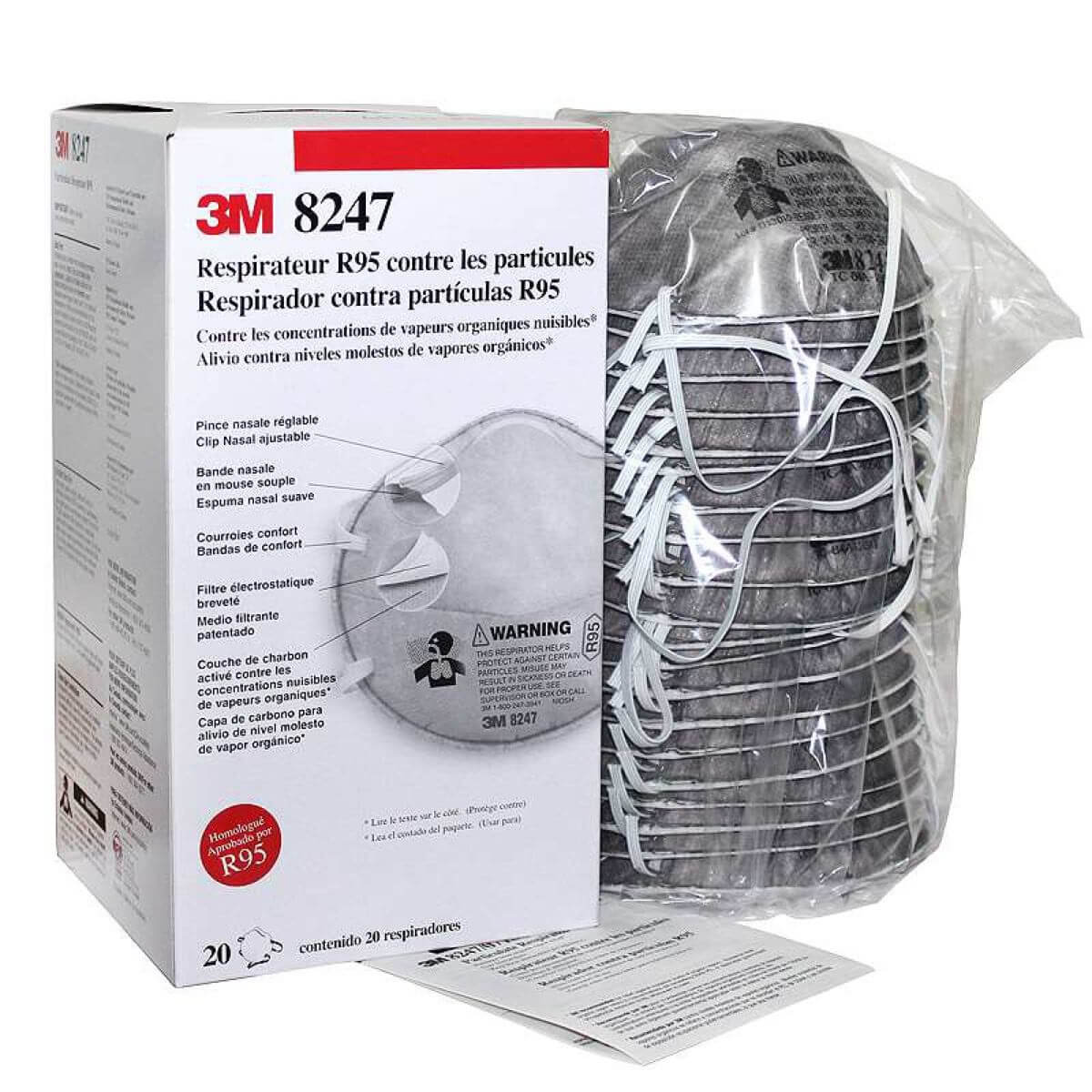 Khẩu trang phòng độc 3M R95 8247 Hàn Quốc