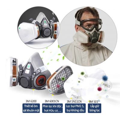 MẶT NẠ PHÒNG ĐỘC 3M 6200 CHÍNH HÃNG VỚI THIẾT KẾ ĐẶC BIỆT