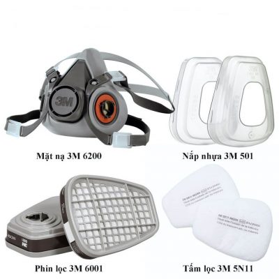 THÔNG SỐ CHI TIẾT MẶT NẠ PHÒNG ĐỘC 3M 6200