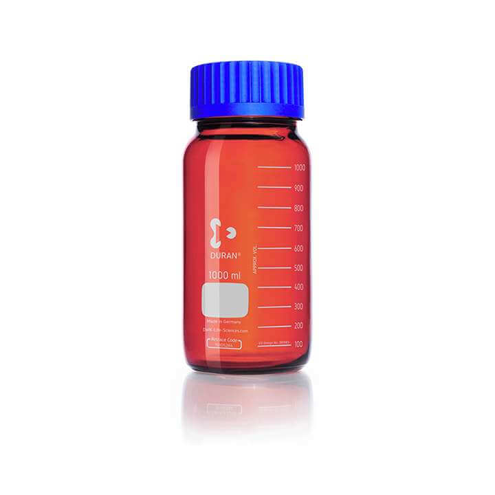 Chai trung tính nâu miệng rộng, GLS 80 - Duran