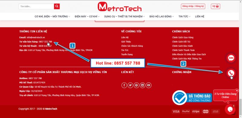 Mua hàng trực tiếp qua hotline