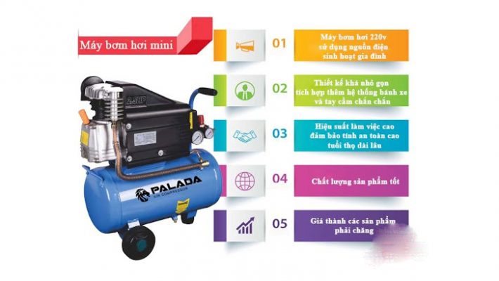 Máy bơm hơi mini 220V Palada