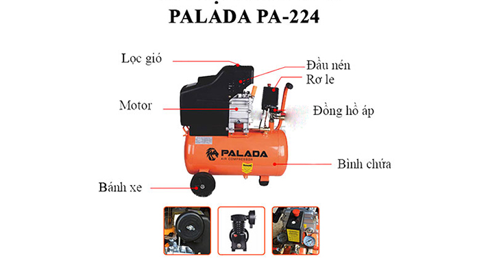 Máy bơm khí nén Palada PA – 224