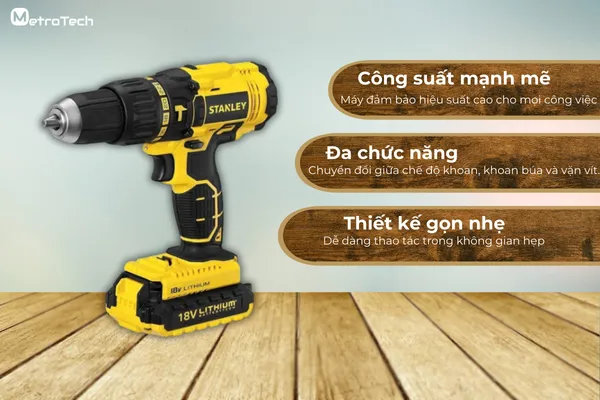 Máy khoan pin - Stanley - SCH20C2K