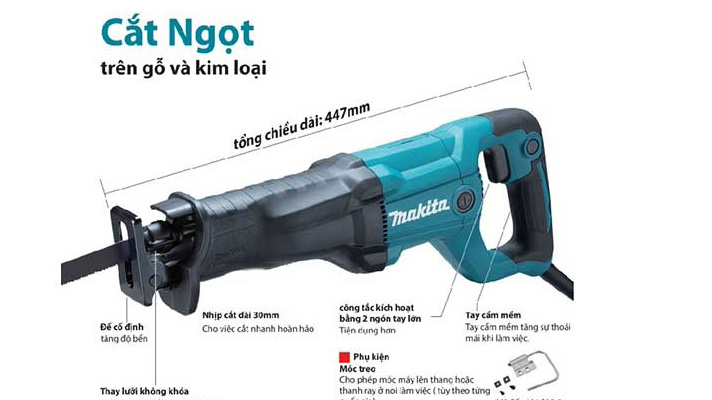 Máy cưa kiếm Makita JR3051TK