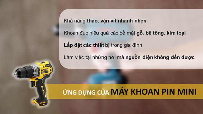 Ứng dụng máy khoan pin mini