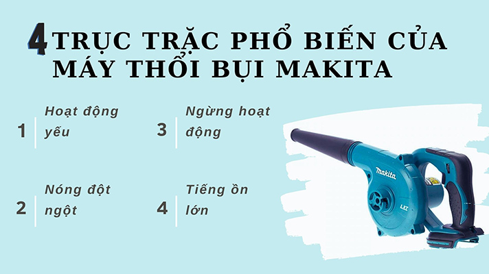 4 trục trặc phổ biến của máy thổi bụi Makita