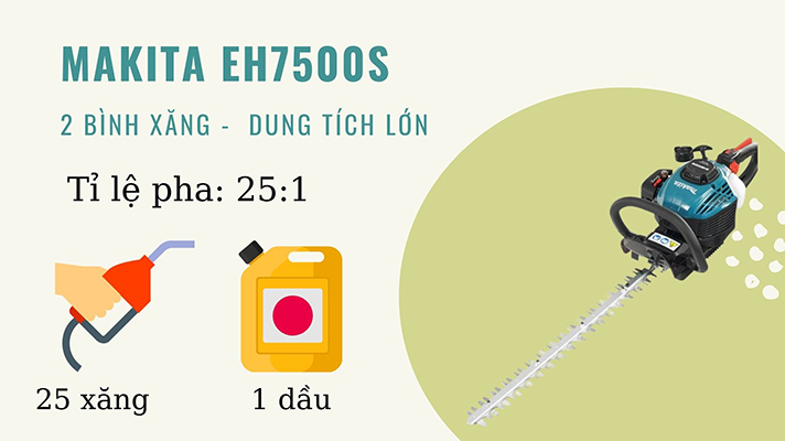 Máy cắt tỉa hàng rào chạy xăng Makita EH7500S
