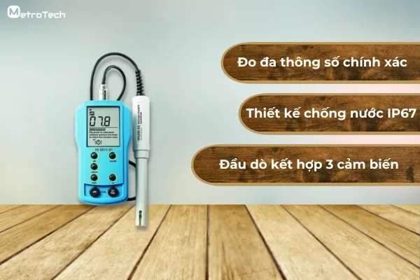 Máy đo pH/EC/TDS/Nhiệt độ Hanna HI9811-51