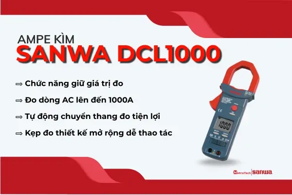 Ampe kìm Sanwa DCL1000