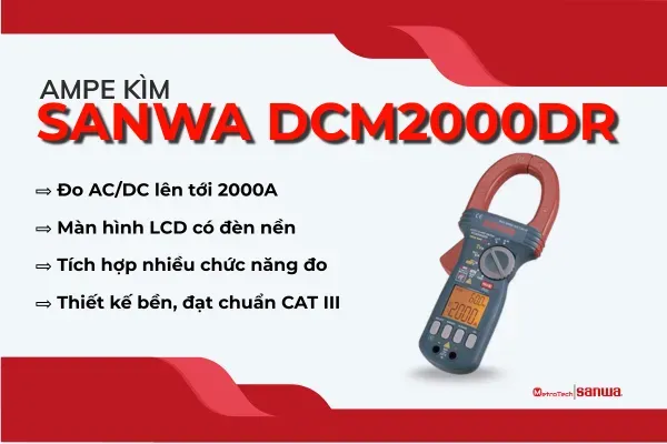 Ampe kìm Sanwa DCM2000DR